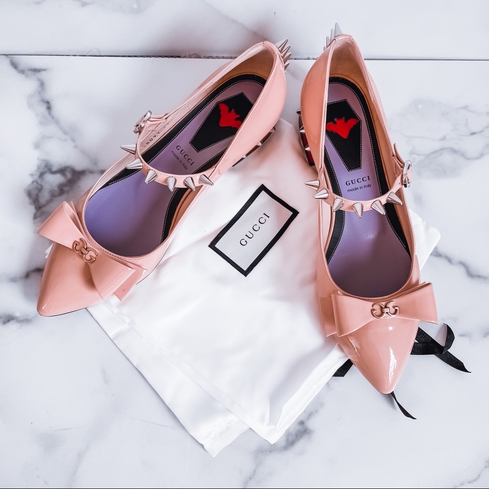 Gucci Sadie Spike Ballet Flats 7 1/2